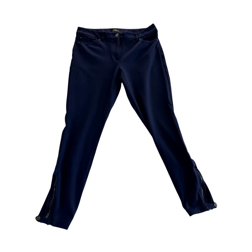 WHBM Navy Skinny Stretchy Sleek Ankle Detail Pants Size 6
